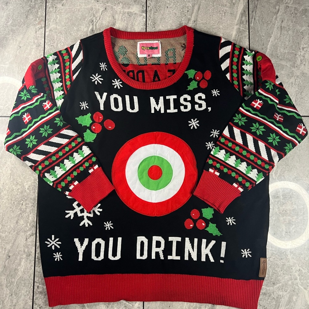 Tipsy Elves Mens 100%Acrylic LongSleeve Colorful Christmas Crewneck Sweater 3XL